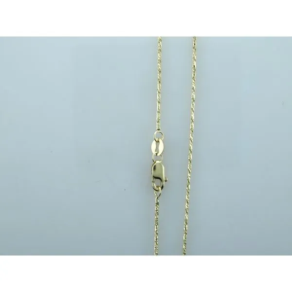 14K Yellow Gold Diamond Cut Rasso 1mm Chain 16