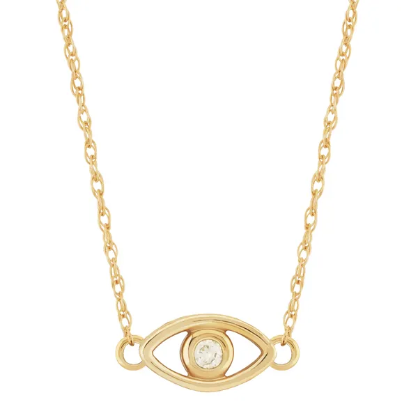 14K Yellow Gold Evil Eye Diamond Pendant Necklace Morris Jewelry Bowling Green, KY