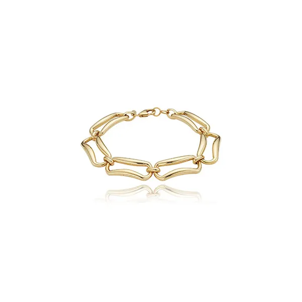 14K Yellow Gold Rectangle Shaped Link Bracelet Morris Jewelry Bowling Green, KY