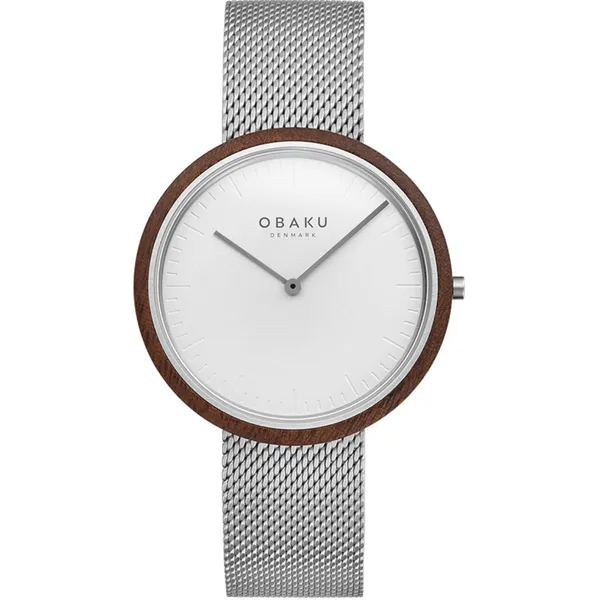 Obaku TRAE - Stainless Steel Mineral Crystal Stainless Steel Wood Mesh Bracelet 3TAM Morris Jewelry Bowling Green, KY