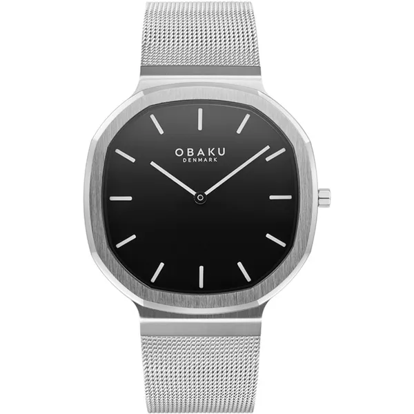 Obaku OKTANT - ONYX Stainless Steel White Mesh Band Black Dial Sapphire Crystal 3ATM Morris Jewelry Bowling Green, KY