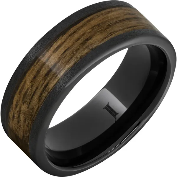Barrel Aged™ Black Diamond Ceramic™ Ring with Bourbon Inlay and Stone Finish Morris Jewelry Bowling Green, KY