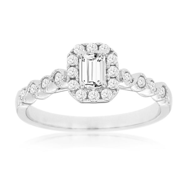 14Kt White Gold Diamond Halo Engagement Ring Moseley Diamond Showcase Inc Columbia, SC