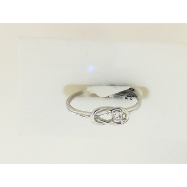 Ladies White Gold 0.05ct Diamond Love Knot Promise Ring Moseley Diamond Showcase Inc Columbia, SC