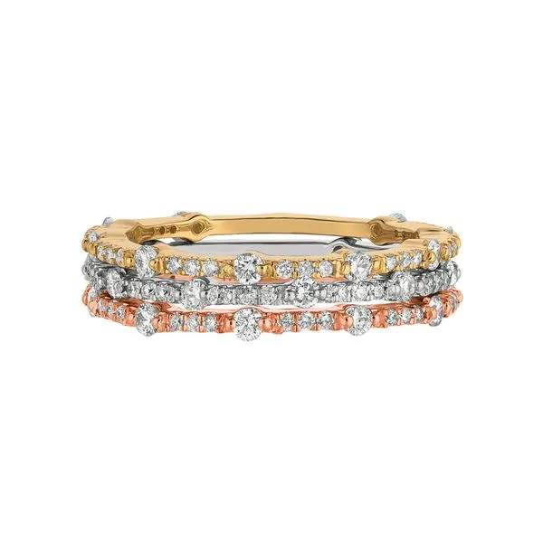 14K Tri-Tone Diamond Stackable Band Moseley Diamond Showcase Inc Columbia, SC