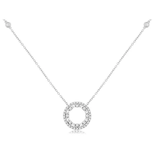 14K White Gold Diamond Halo Necklace Moseley Diamond Showcase Inc Columbia, SC