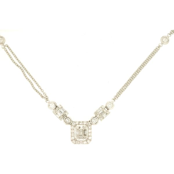 14K White Gold Diamond Halo Necklace Moseley Diamond Showcase Inc Columbia, SC