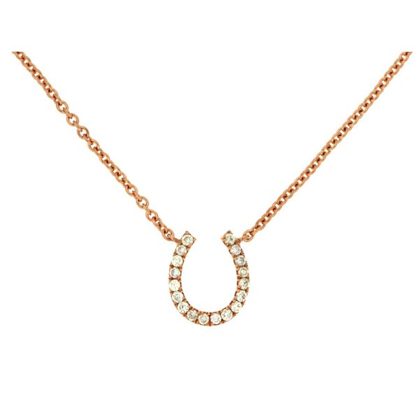 14K Rose Gold Diamond Horseshoe Pendant Moseley Diamond Showcase Inc Columbia, SC