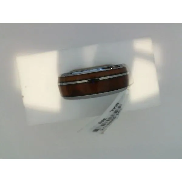 Comfort Fit Domed 8mm Tungsten Carbide Ring With Genuine Wood from Whiskey Barrel Inlay Moseley Diamond Showcase Inc Lexington, SC