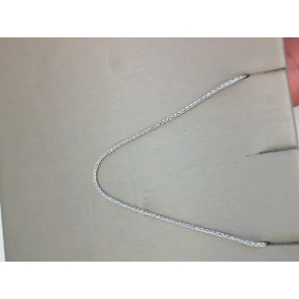 White Gold 0.8MM Diamond Cut Adjustable Wheat Chain Moseley Diamond Showcase Inc Lexington, SC