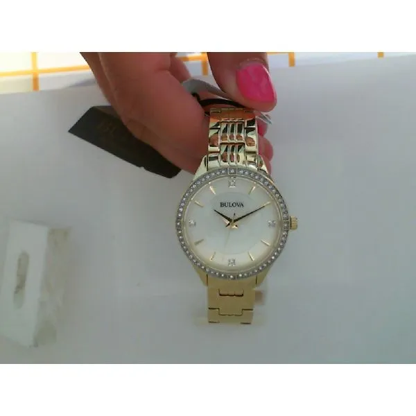 Bulova  98L274 Ladies Gold Tone Bracelet Watch Moseley Diamond Showcase Inc Columbia, SC