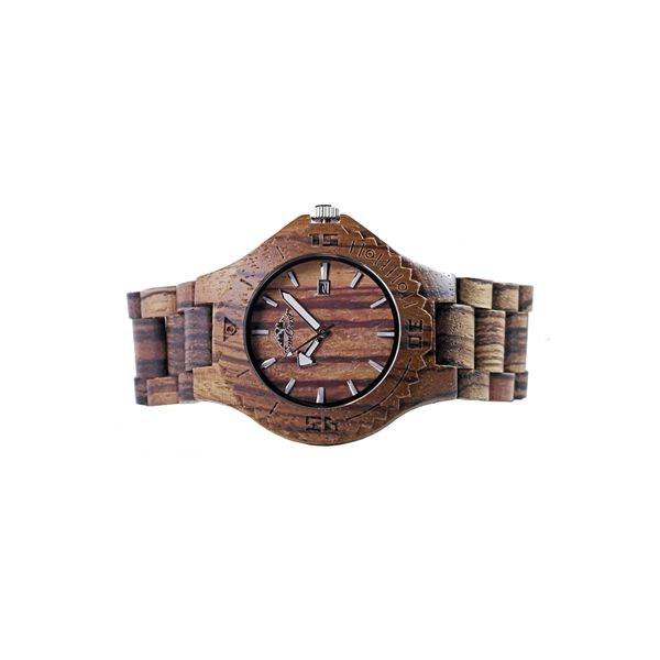 Zebra Wood Watch Featuring Date and Japanese Movement Moseley Diamond Showcase Inc Columbia, SC