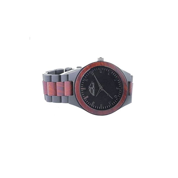 Two Tone Watch made of Red and Ebony Sandalwood Featuring Japanese Movement Moseley Diamond Showcase Inc Columbia, SC