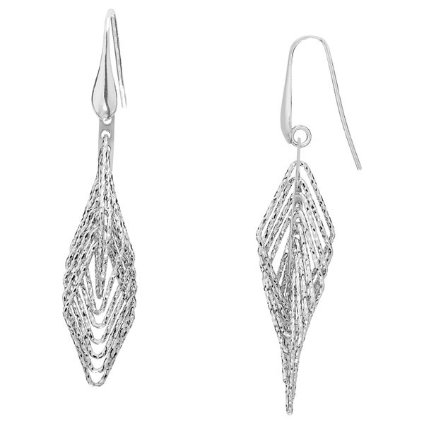 Sterling Silver Diamond Shaped Drop Earrings Moseley Diamond Showcase Inc Columbia, SC