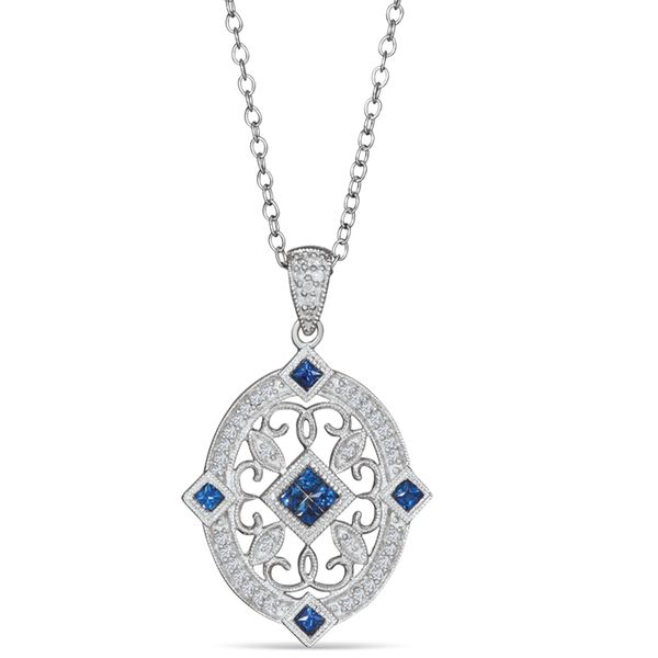 925 Sterling Silver Sapphire & Diamond Pendant Moseley Diamond Showcase Inc Columbia, SC