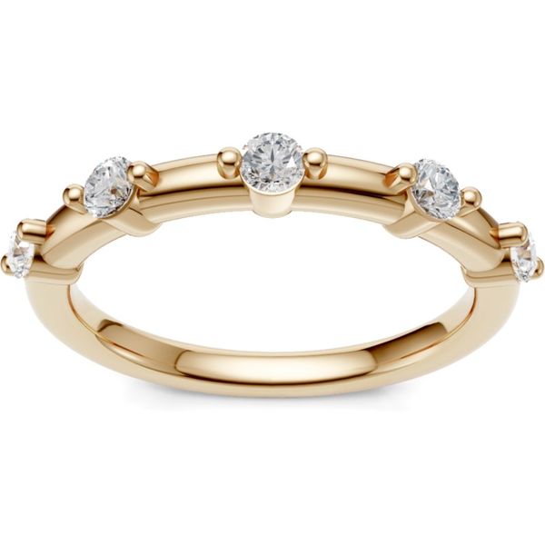 Modern 14K yellow gold diamond wedding band. Javeri Jewelers Inc Frisco, TX