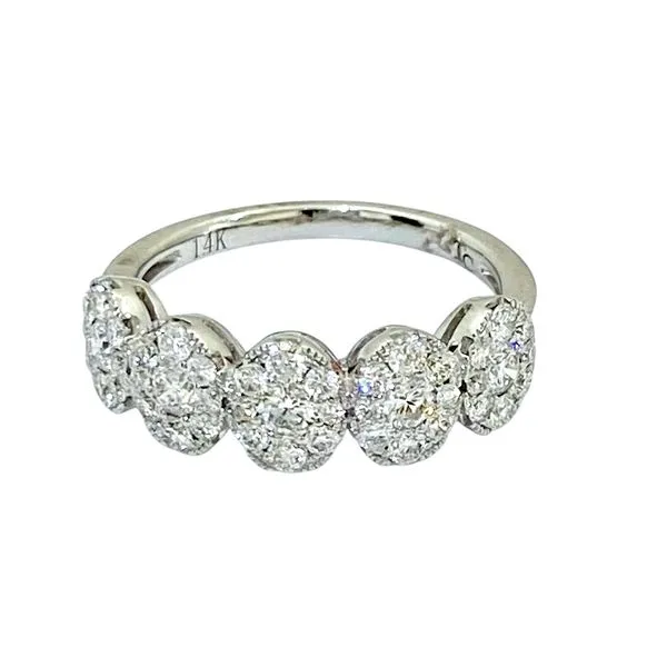 Oval Cluster Diamond Band in 14K White Gold Image 2 Javeri Jewelers Inc Frisco, TX