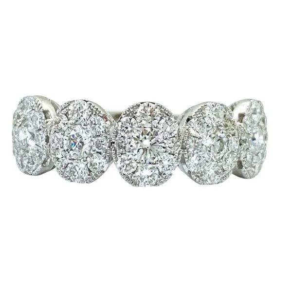 Oval Cluster Diamond Band in 14K White Gold Image 3 Javeri Jewelers Inc Frisco, TX