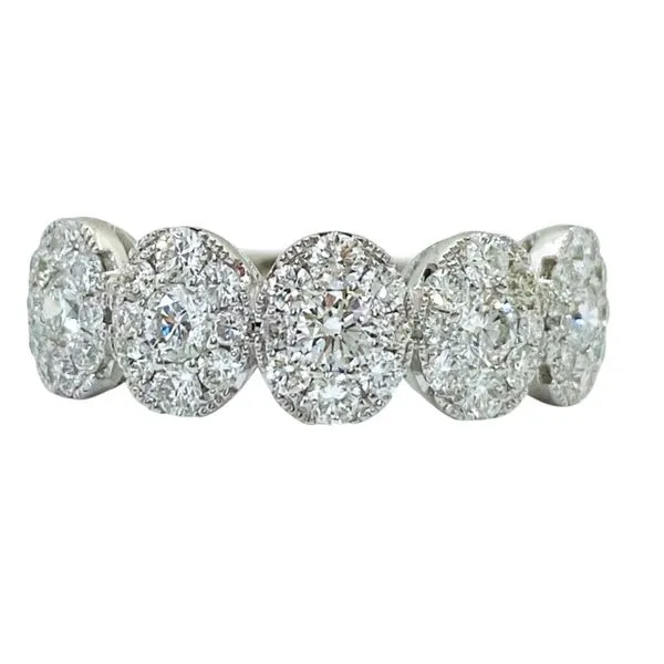 Oval Cluster Diamond Band in 14K White Gold Javeri Jewelers Inc Frisco, TX