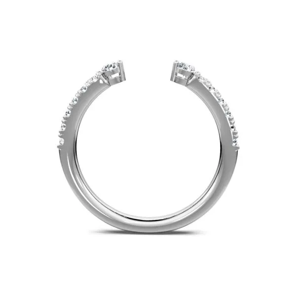 Contemporary 14K White Gold Open Design Two Stone Diamond Wedding band Image 3 Javeri Jewelers Inc Frisco, TX