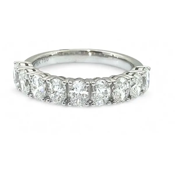 Oval-Cut Diamond Band in 14K White Gold Image 2 Javeri Jewelers Inc Frisco, TX
