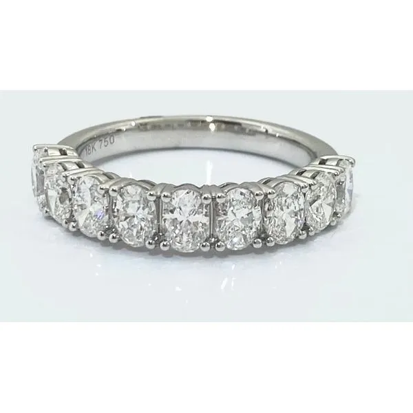 Oval-Cut Diamond Band in 14K White Gold Image 3 Javeri Jewelers Inc Frisco, TX