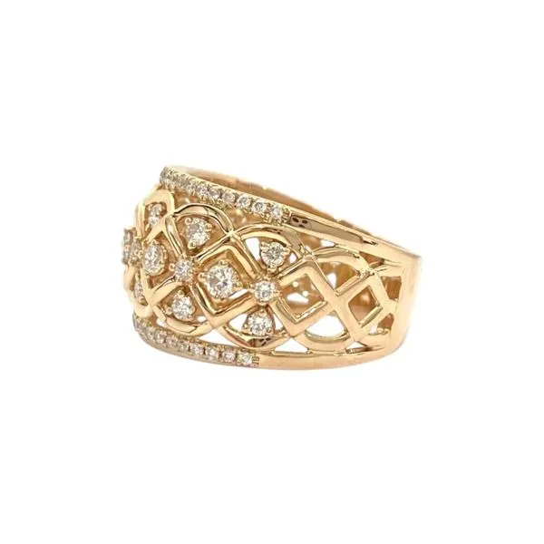 Diamond fashion lattice ring in 14K rose gold Image 2 Javeri Jewelers Inc Frisco, TX