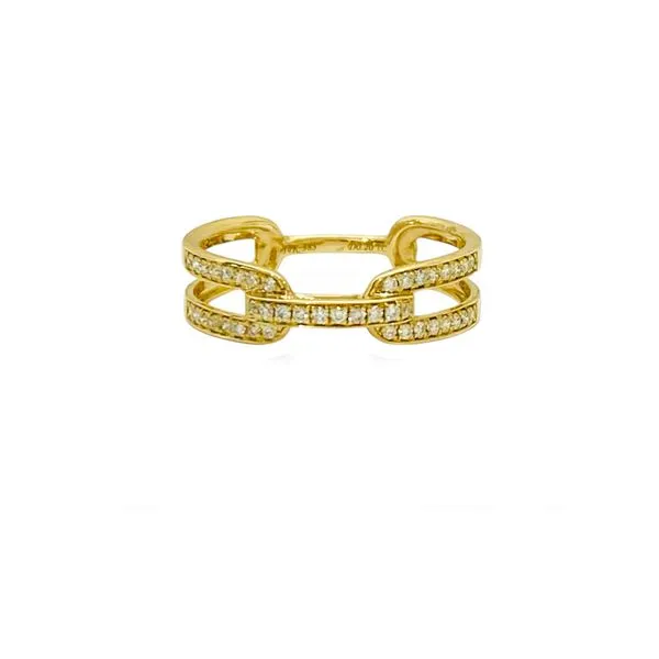 14K yellow gold diamond link band.