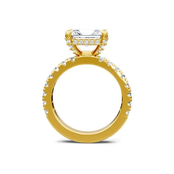 Radiant Cut Diamond Engagement Ring 14K Yellow Gold Pavé Band | Image 3 Javeri Jewelers Inc Frisco, TX