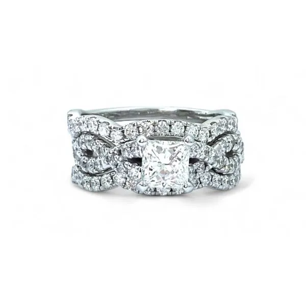 Radiant 14K White Gold Princess Cut Diamond Three-Ring Stack Javeri Jewelers Inc Frisco, TX