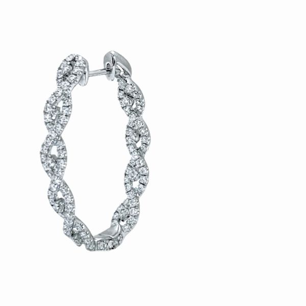 Diamond twisted hoops Javeri Jewelers
