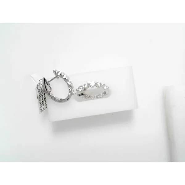 18K White Gold Diamond Hoop Earrings Javeri Jewelers Inc Frisco, TX