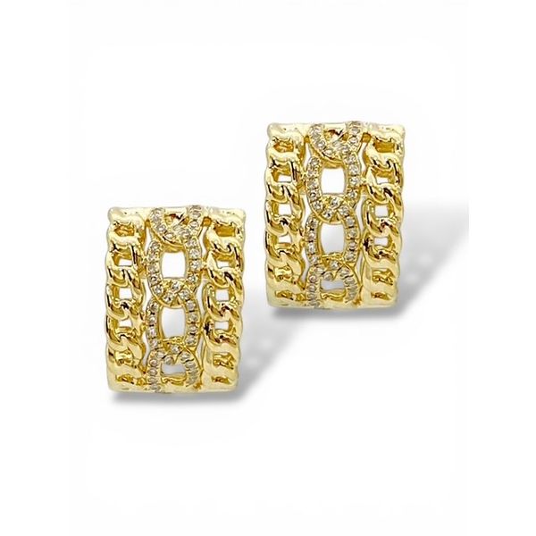 14K Yellow Gold Diamond Huggie Earrings 0.28 CTW Javeri Jewelers Inc Frisco, TX