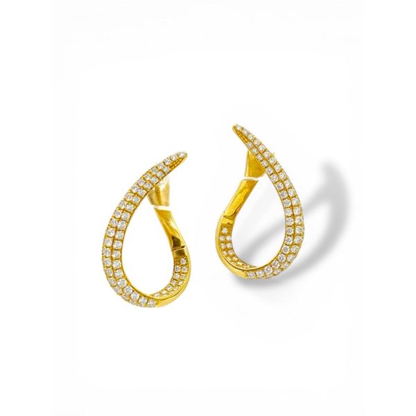18K Yellow Gold Diamond Teardrop Earrings 0.92 CTW Javeri Jewelers Inc Frisco, TX