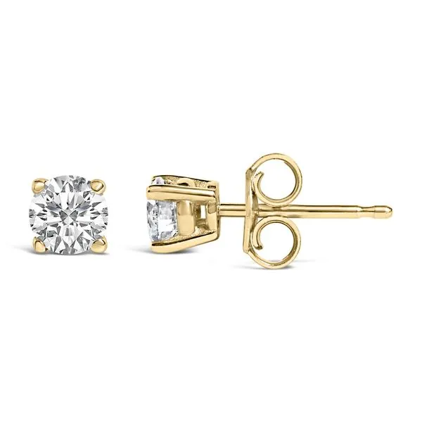 Classic 14K Yellow Gold Diamond Stud Earrings with Four-Prong Setting | Javeri Jewelers Javeri Jewelers Inc Frisco, TX