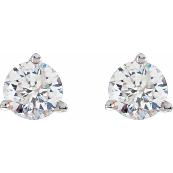 14K White Gold 0.83 CTW Round Diamond Stud Earrings Javeri Jewelers Inc Frisco, TX