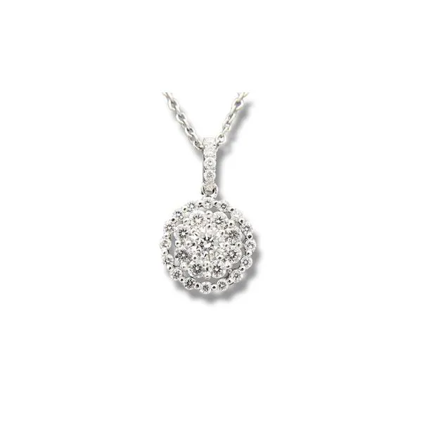 Diamond cluster pendant with chain