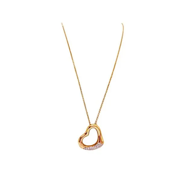 14K rose gold diamond heart necklace. Image 2 Javeri Jewelers Inc Frisco, TX