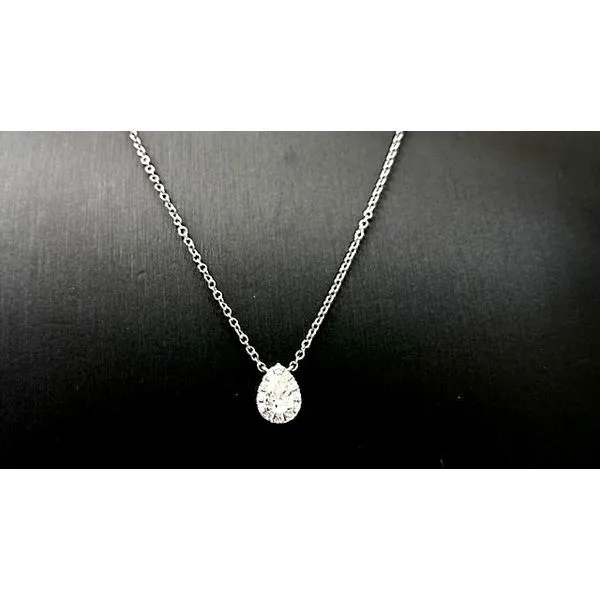 Diamond tear drop pendant.