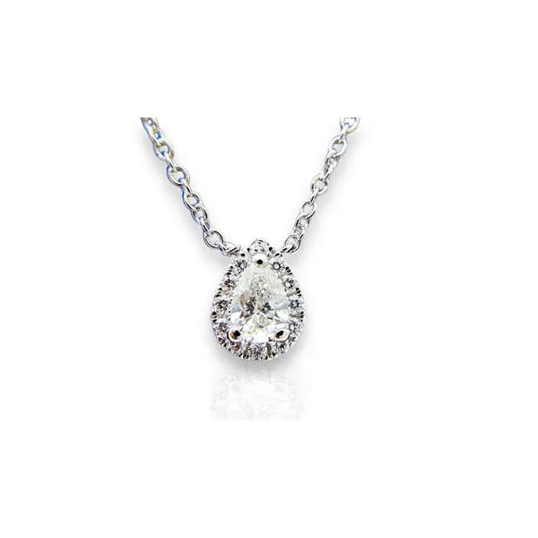 Diamond tear drop pendant.