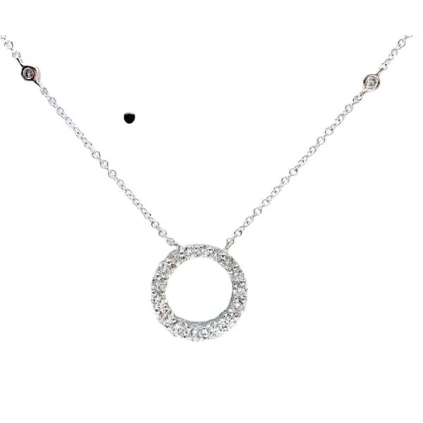 Diamond eternity circle on diamond accent chain