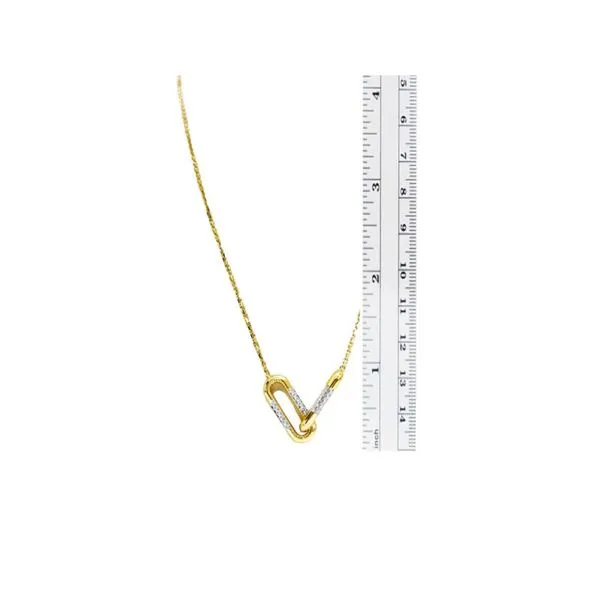 14K yellow gold diamond paperclip necklace.