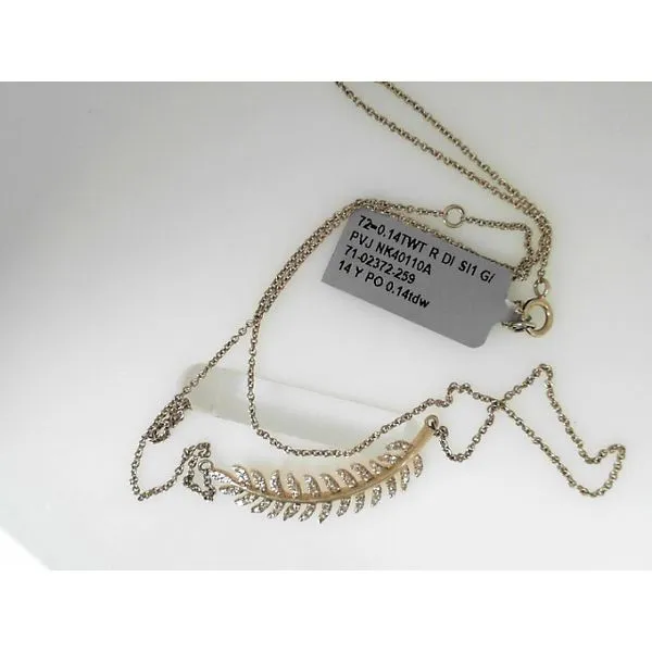 14K Yellow Gold Necklace with 0.14 ct Diamond Javeri Jewelers Inc Frisco, TX