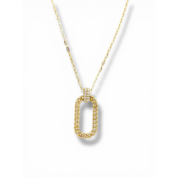 14K Yellow Gold Diamond Link Pendant Necklace 0.09 CTW Javeri Jewelers Inc Frisco, TX