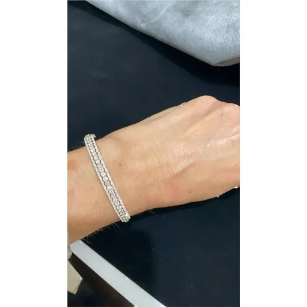 triple row diamond bangle