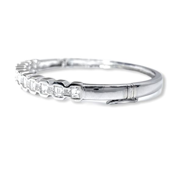 Princess and baguette diamond bangle 