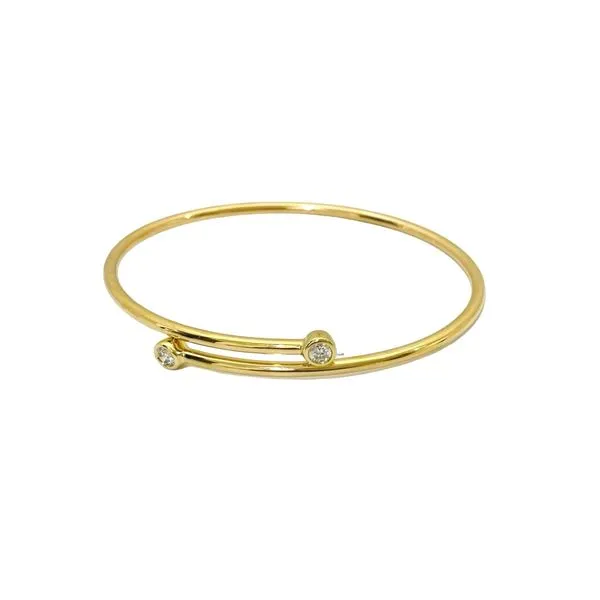 Diamond bypass bangle in 14K yellow gold. Image 2 Javeri Jewelers Inc Frisco, TX