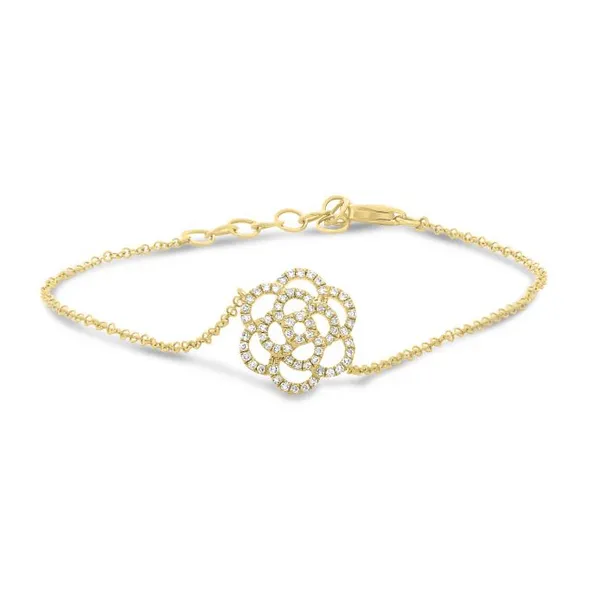 Diamond Filigree Station Bracelet 14K Yellow Gold Openwork Javeri Jewelers Inc Frisco, TX