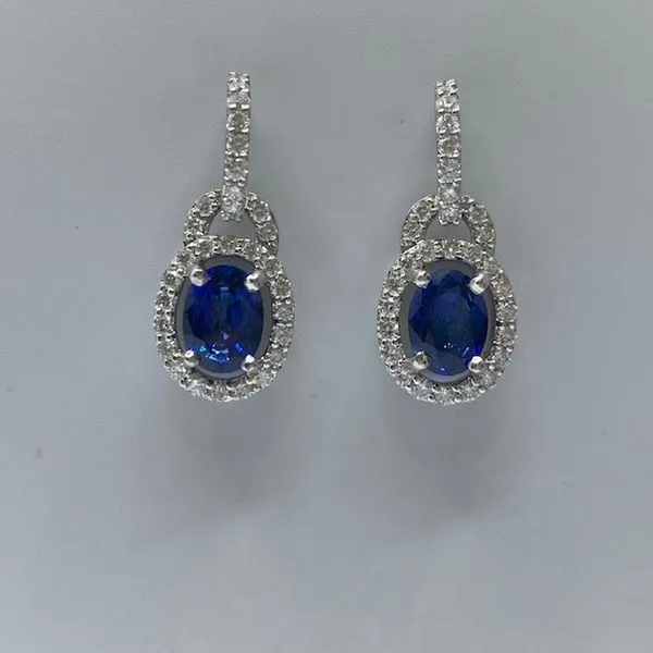 Sapphire and diamond dangle earrings 