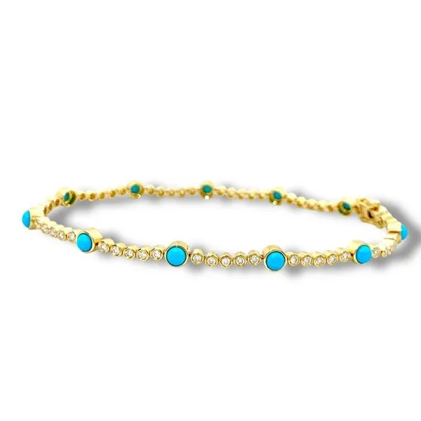 Diamond and turquoise bracelet . Image 2 Javeri Jewelers Inc Frisco, TX